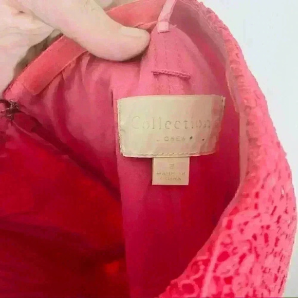 J. Crew Collection Bright Dahlia Floral Lace Strapless Dress Pink Size 2 - Picture 5 of 7